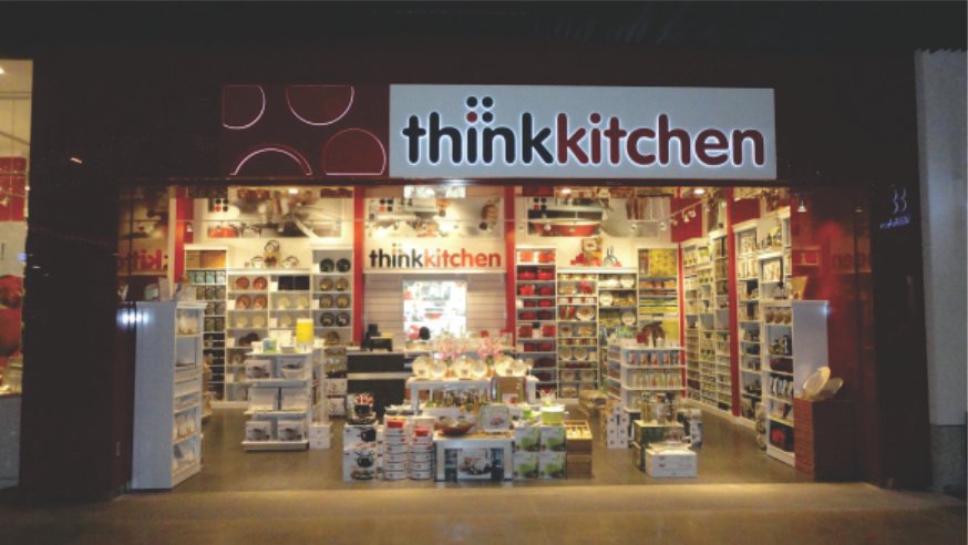 Outdoor acrylic LED sign board design for ThinkKitchen showroom by LED sign board manufacturers in Hyderabad, Madhapur.