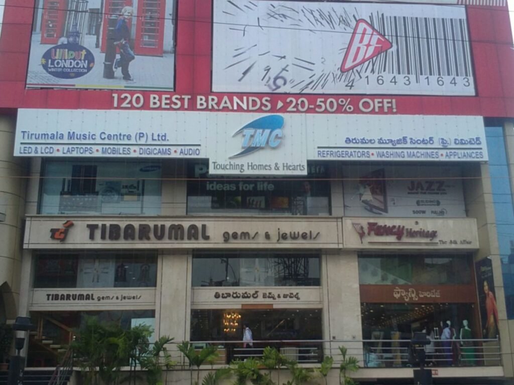 Commercial building branding with LED sign boards, ACP signage and storefront graphics in Hyderabad, KPHB.
