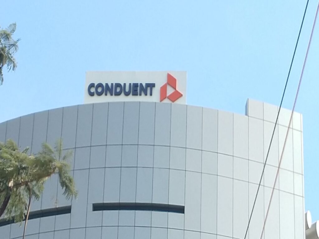 Exterior corporate branding and LED rooftop signage by Sina Interior & Signage in Hyderabad for commercial office buildings.