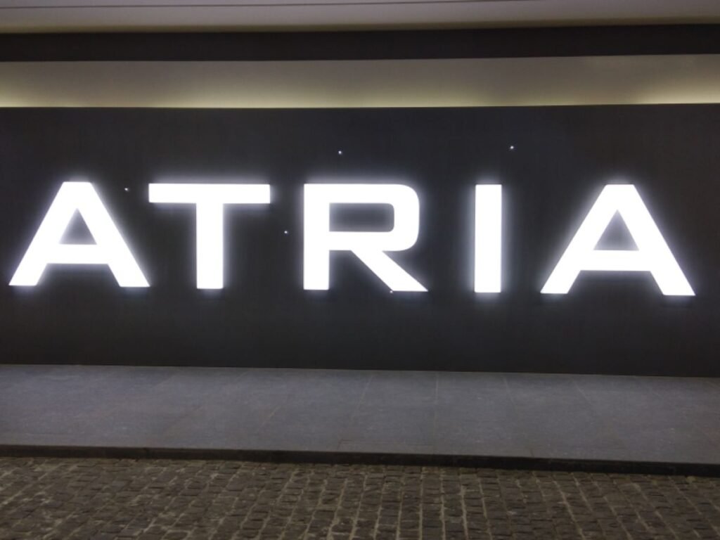 Large illuminated acrylic letter signage by Sina Interior & Signage in Hyderabad for commercial buildings, malls, and corporate entrances.