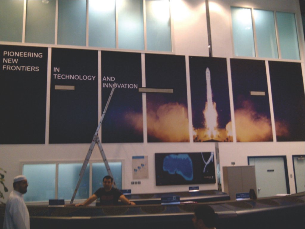 Large-format wall graphics and custom signage installation with premium branding solutions in Hyderabad, Gachibowli.